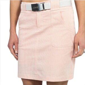 Jofit Seersucker Stripe Textured Skort in Peach & White 16 Pickleball Golf Prep